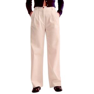 Abercrombie & Fitch Sloan Twill Trousers Pale Taupe-Beige Pleated Size 30 Short